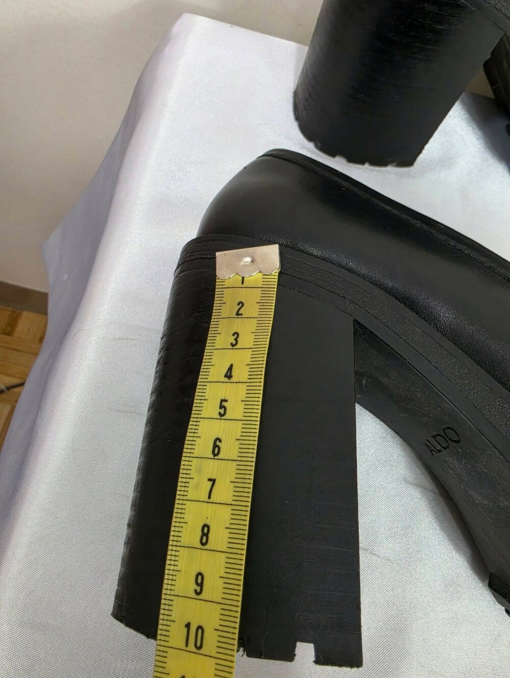 Aldo Black Platform Chunky Heel Loafers Y2K - Picture 9 of 11